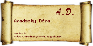 Aradszky Dóra névjegykártya