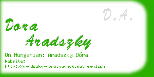 dora aradszky business card